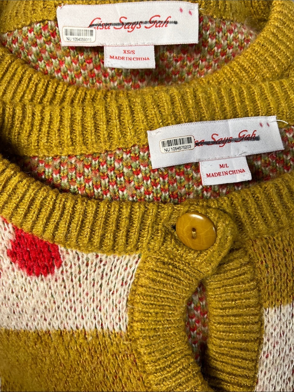 Lisa Says Gah Fruit Check Cardigan Choose Size - Picture 8 of 8